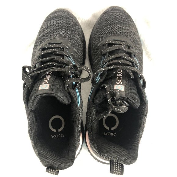 Skora Fit Running Shoes Woman's Black/Blue Lace-Up Training 8 - Picture 7 of 14